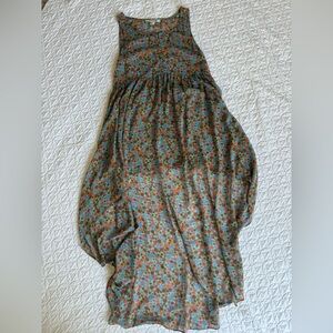 Floral Sleeveless asymmetrical dress